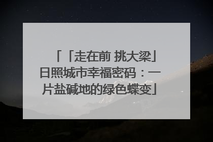 「走在前 挑大梁」日照城市幸福密码：一片盐碱地的绿色蝶变