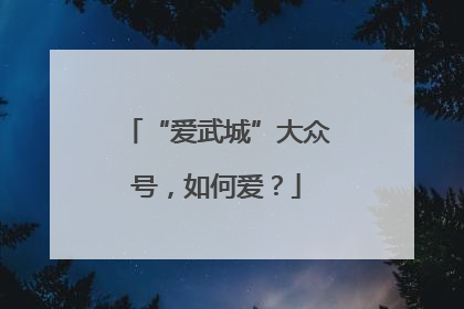 “爱武城”大众号，如何爱？