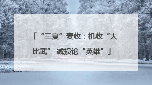 “三夏”麦收：机收“大比武” 减损论“英雄”