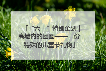 “六一”特别企划｜高墙内的团圆——一份特殊的儿童节礼物