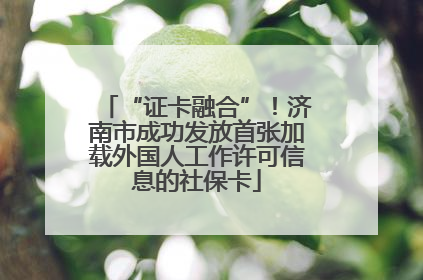 “证卡融合”！济南市成功发放首张加载外国人工作许可信息的社保卡