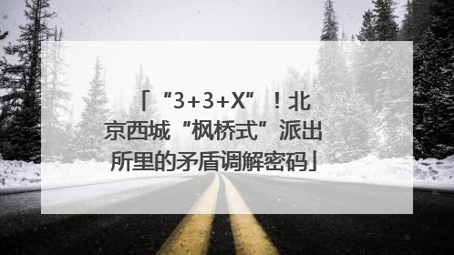 “3+3+X”！北京西城“枫桥式”派出所里的矛盾调解密码