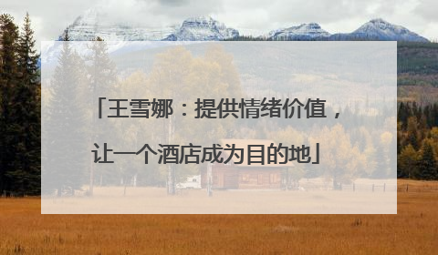 王雪娜：提供情绪价值，让一个酒店成为目的地