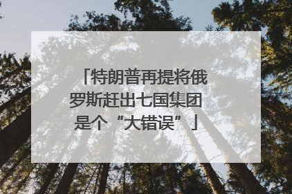 特朗普再提将俄罗斯赶出七国集团是个“大错误”