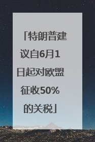 特朗普建议自6月1日起对欧盟征收50%的关税