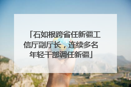石如根跨省任新疆工信厅副厅长，连续多名年轻干部调任新疆