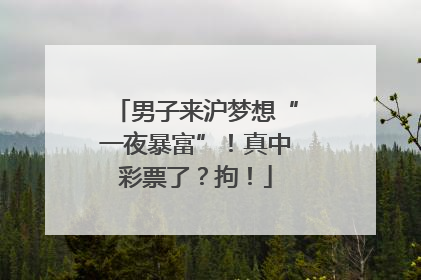 男子来沪梦想“一夜暴富”！真中彩票了？拘！