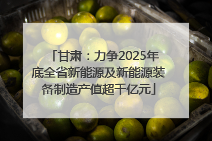 甘肃：力争2025年底全省新能源及新能源装备制造产值超千亿元