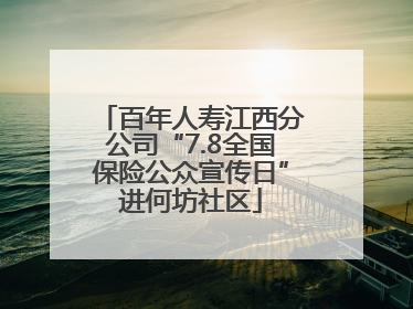 百年人寿江西分公司“7.8全国保险公众宣传日”进何坊社区