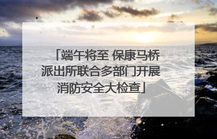 端午将至 保康马桥派出所联合多部门开展消防安全大检查