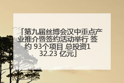 第九届丝博会汉中重点产业推介暨签约活动举行 签约 93个项目 总投资132.23 亿元
