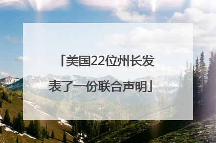 美国22位州长发表了一份联合声明