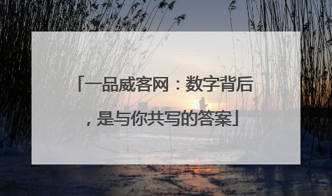 一品威客网：数字背后，是与你共写的答案
