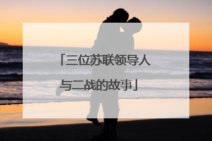 三位苏联领导人与二战的故事