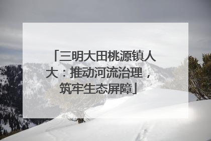 三明大田桃源镇人大：推动河流治理，筑牢生态屏障