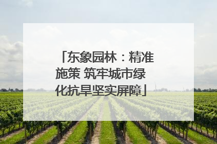 东象园林：精准施策 筑牢城市绿化抗旱坚实屏障