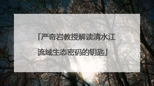 严奇岩教授解读清水江流域生态密码的钥匙