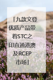 九款文登优质产品带着STC之印直通港澳及RCEP市场