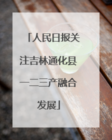 人民日报关注吉林通化县一二三产融合发展