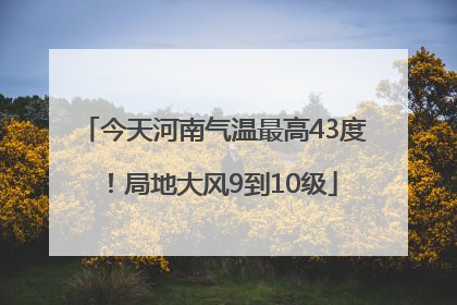 今天河南气温最高43度！局地大风9到10级