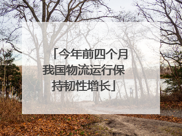 今年前四个月我国物流运行保持韧性增长