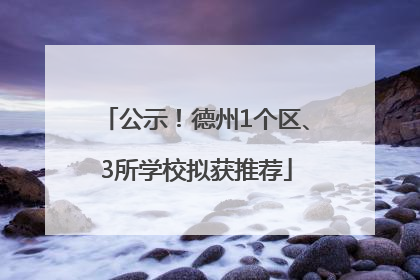 公示！德州1个区、3所学校拟获推荐
