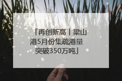 再创新高丨梁山港5月份集疏港量突破350万吨