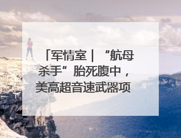 军情室｜“航母杀手”胎死腹中，美高超音速武器项目还有啥？