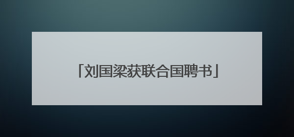 刘国梁获联合国聘书