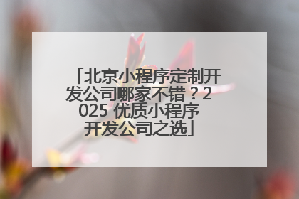 北京小程序定制开发公司哪家不错？2025 优质小程序开发公司之选