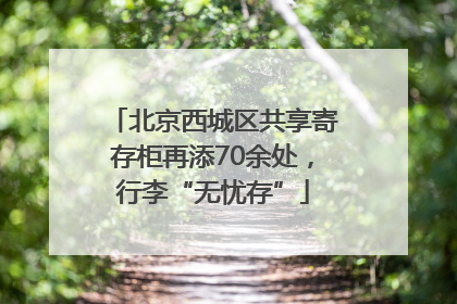 北京西城区共享寄存柜再添70余处，行李“无忧存”