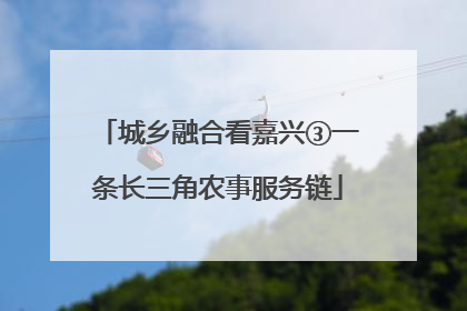 城乡融合看嘉兴③一条长三角农事服务链
