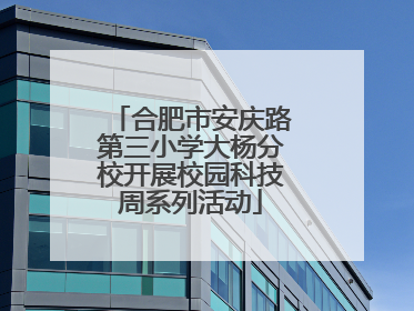 合肥市安庆路第三小学大杨分校开展校园科技周系列活动