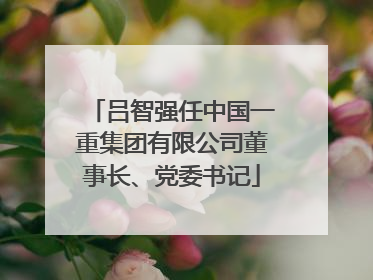 吕智强任中国一重集团有限公司董事长、党委书记