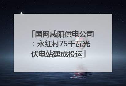 国网咸阳供电公司：永红村75千瓦光伏电站建成投运