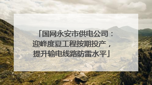 国网永安市供电公司：迎峰度夏工程按期投产，提升输电线路防雷水平