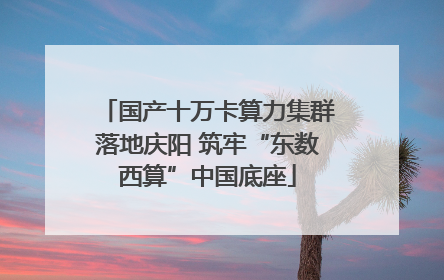 国产十万卡算力集群落地庆阳 筑牢“东数西算”中国底座