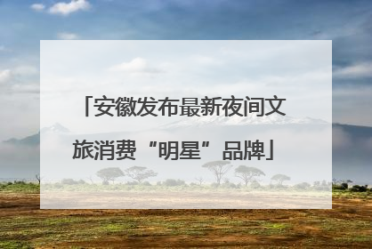 安徽发布最新夜间文旅消费“明星”品牌