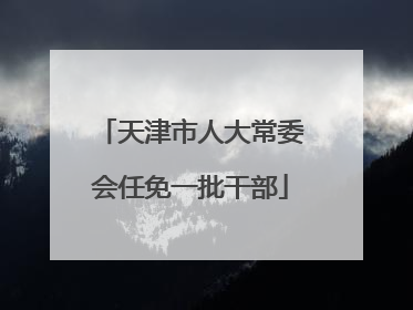天津市人大常委会任免一批干部