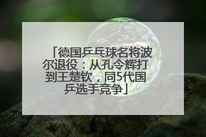 德国乒乓球名将波尔退役：从孔令辉打到王楚钦，同5代国乒选手竞争
