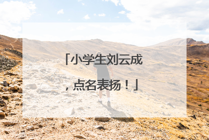 小学生刘云成，点名表扬！