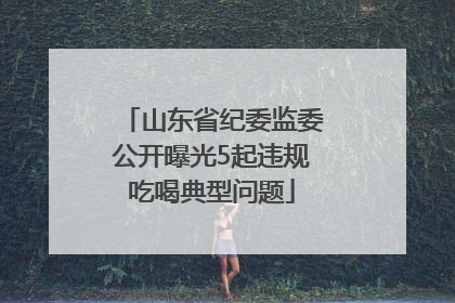 山东省纪委监委公开曝光5起违规吃喝典型问题