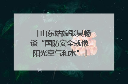 山东姑娘张昊畅谈“国防安全就像阳光空气和水”