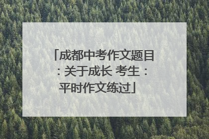 成都中考作文题目：关于成长 考生：平时作文练过