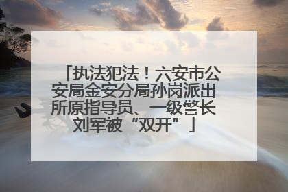 执法犯法！六安市公安局金安分局孙岗派出所原指导员、一级警长刘军被“双开”