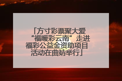 方寸彩票聚大爱 “福暖彩云南”走进福彩公益金资助项目活动在曲靖举行