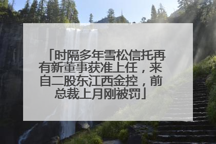 时隔多年雪松信托再有新董事获准上任，来自二股东江西金控，前总裁上月刚被罚