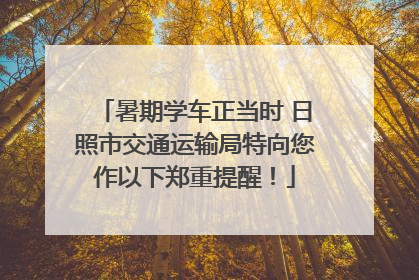 暑期学车正当时 日照市交通运输局特向您作以下郑重提醒！