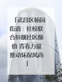 武昌区杨园街道：社校联合扮靓社区颜值 青春力量推动环保风尚