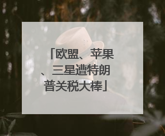 欧盟、苹果、三星遭特朗普关税大棒